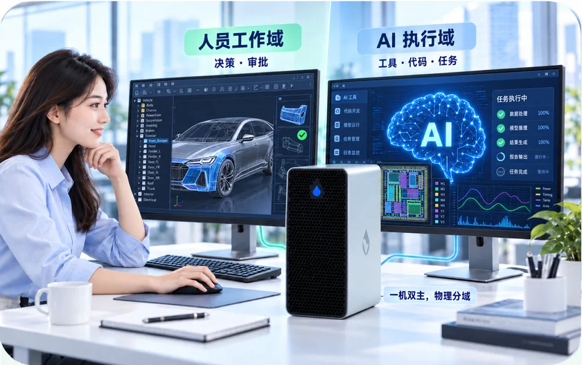 人员工作域与 AI 执行域分开协作